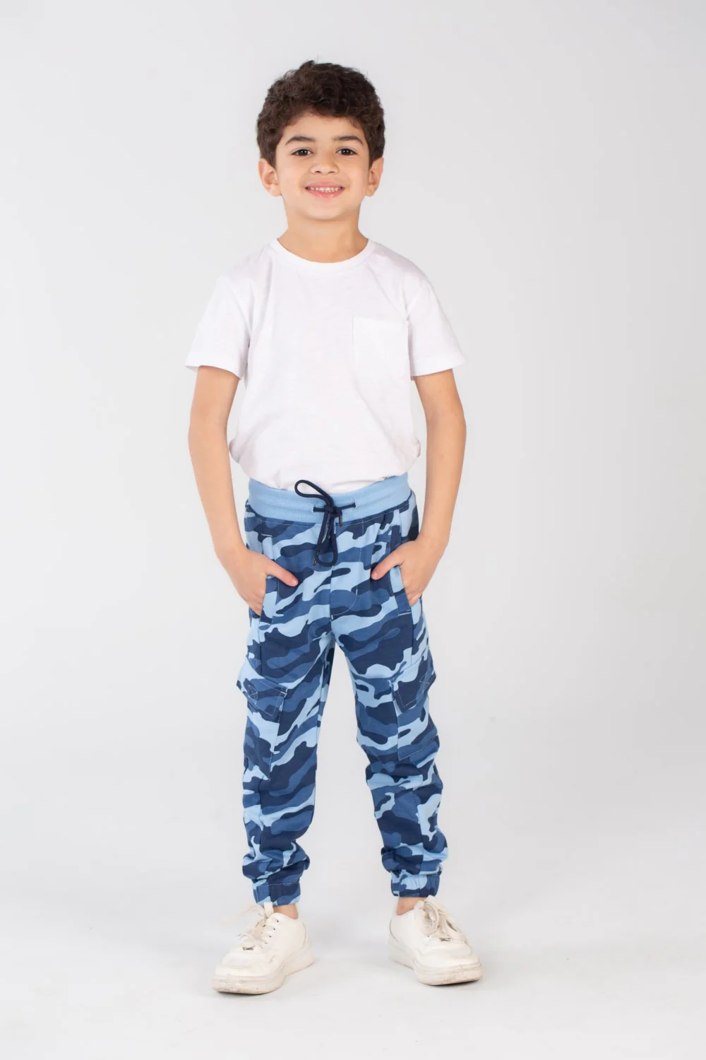 Boy's Slim Fit Army Baggy Sports Soft Melton Camouflage Sweatpants - Image 7