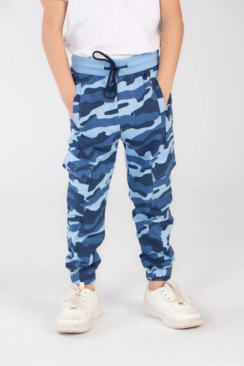 Boy's Slim Fit Army Baggy Sports Soft Melton Camouflage Sweatpants - Image 9