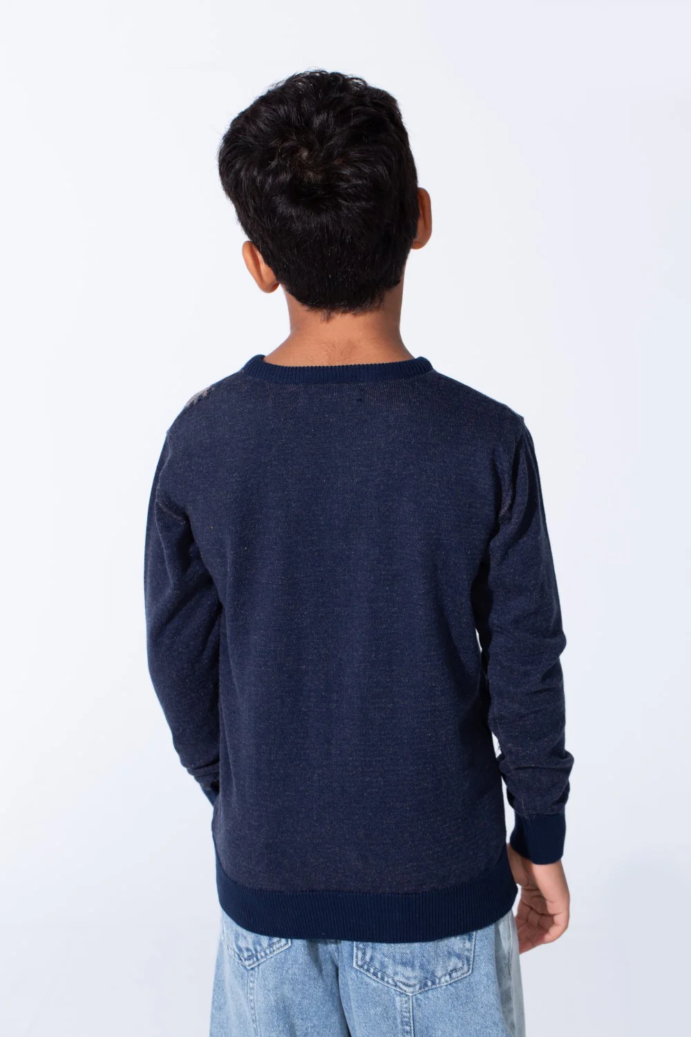 Boy's Slim Fit Cotton Pullover With A Round Neck And Long Sleeves - Image 6