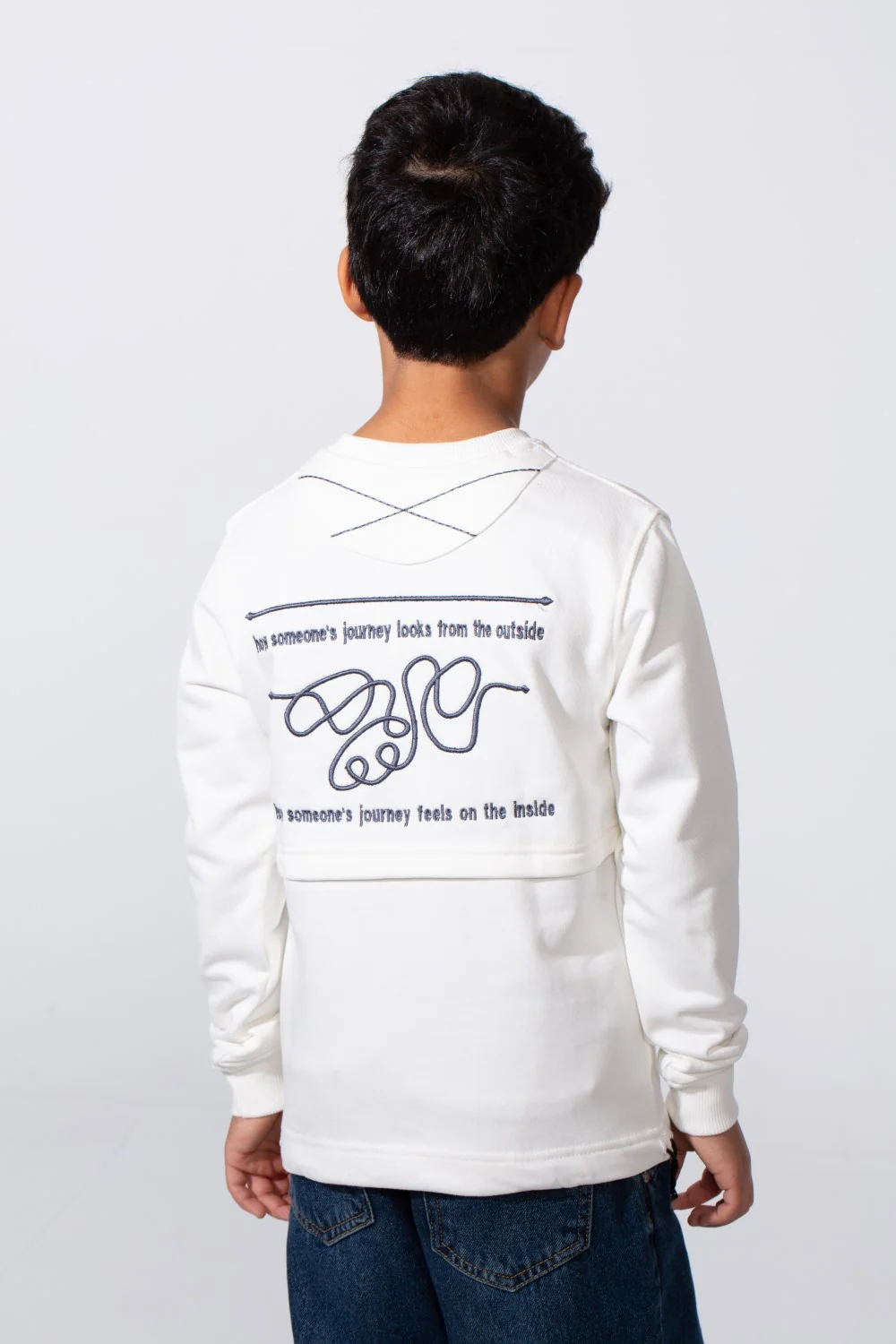 Boy's Slim Fit Crew Neck Melton Printed Sweatshirt - Image 10