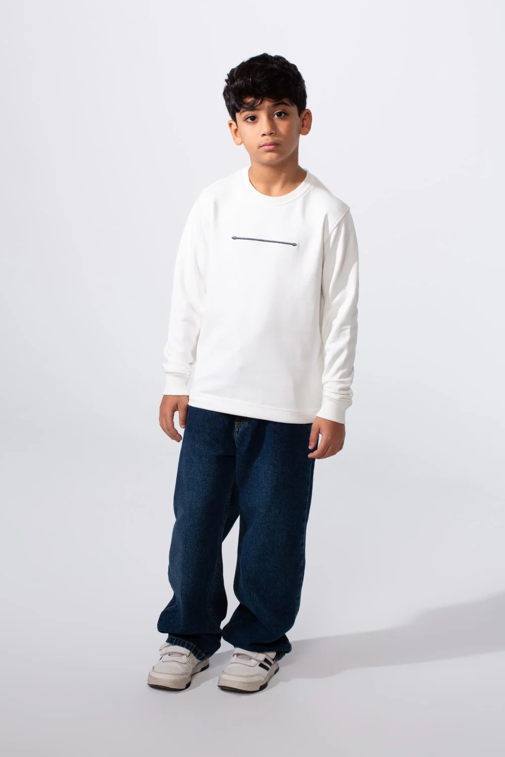 Boy's Slim Fit Crew Neck Melton Printed Sweatshirt - Image 11