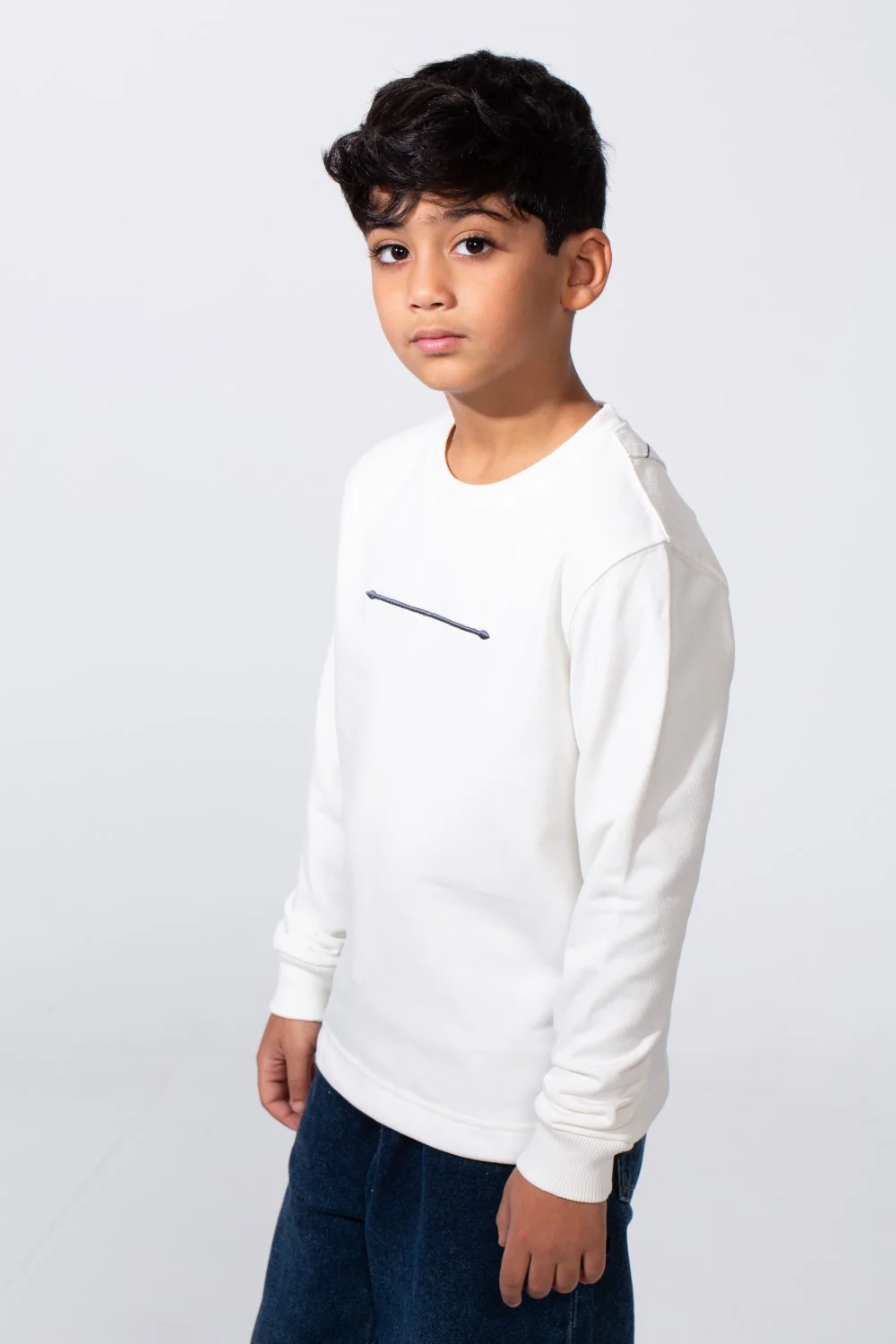 Boy's Slim Fit Crew Neck Melton Printed Sweatshirt - Image 12