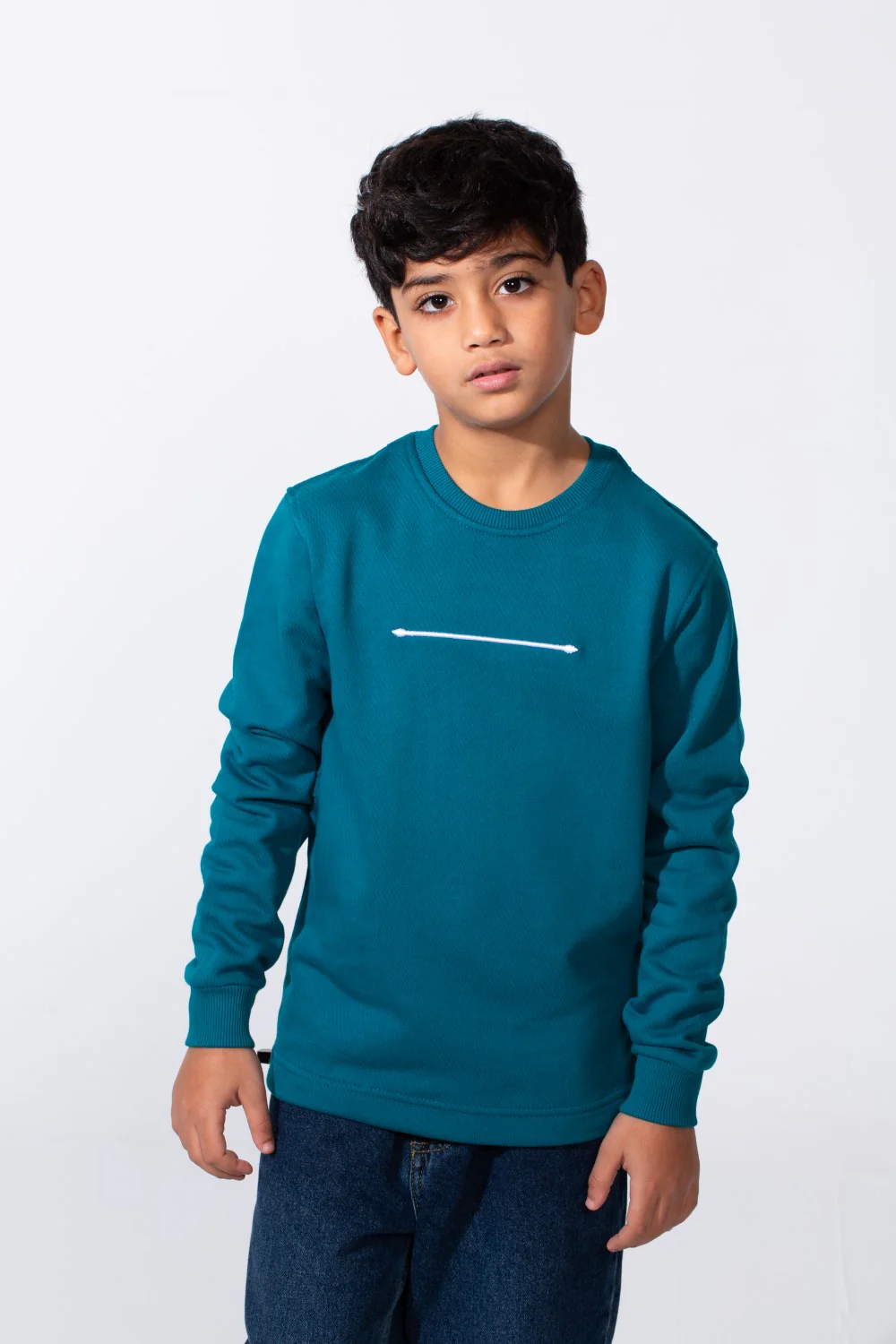 Boy's Slim Fit Crew Neck Melton Printed Sweatshirt - Image 5