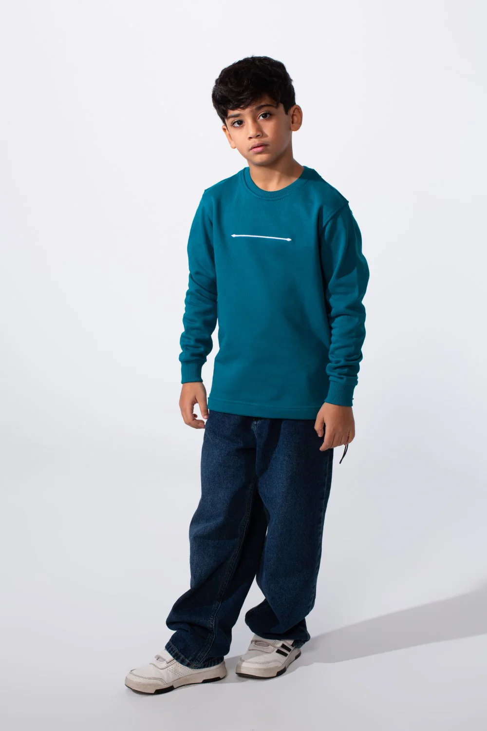 Boy's Slim Fit Crew Neck Melton Printed Sweatshirt - Image 7