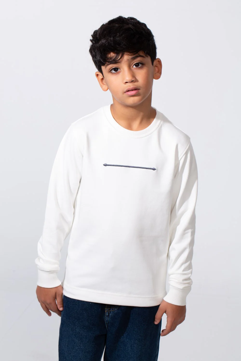 Boy's Slim Fit Crew Neck Melton Printed Sweatshirt - Image 9