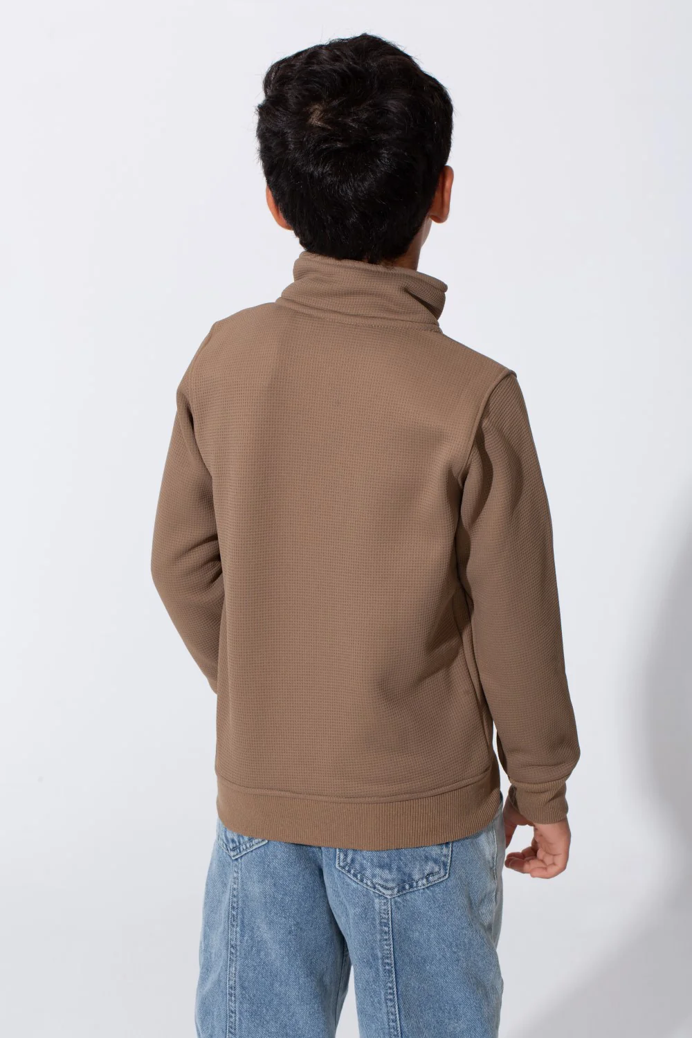 Boy's Slim Fit Front Half Zip Sweatshirt With Long Sleeves - Image 14