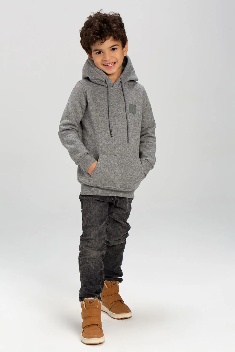 Boy's Slim Fit Hoodie Made Of Comfort Melton Padded Basic Sweatshirt - Image 10
