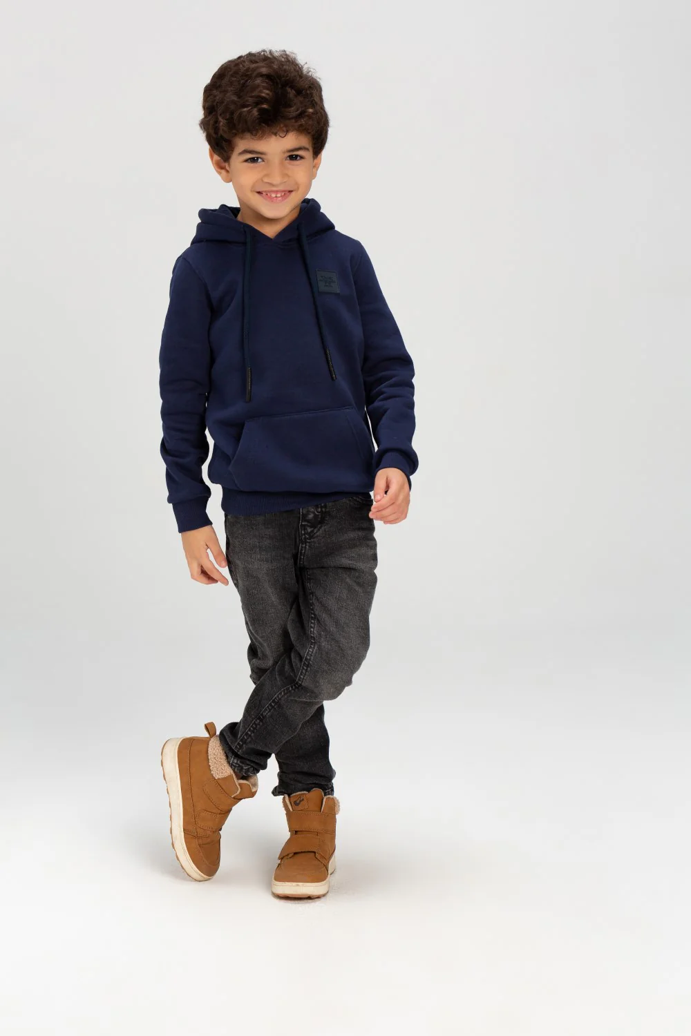 Boy's Slim Fit Hoodie Made Of Comfort Melton Padded Basic Sweatshirt - Image 16