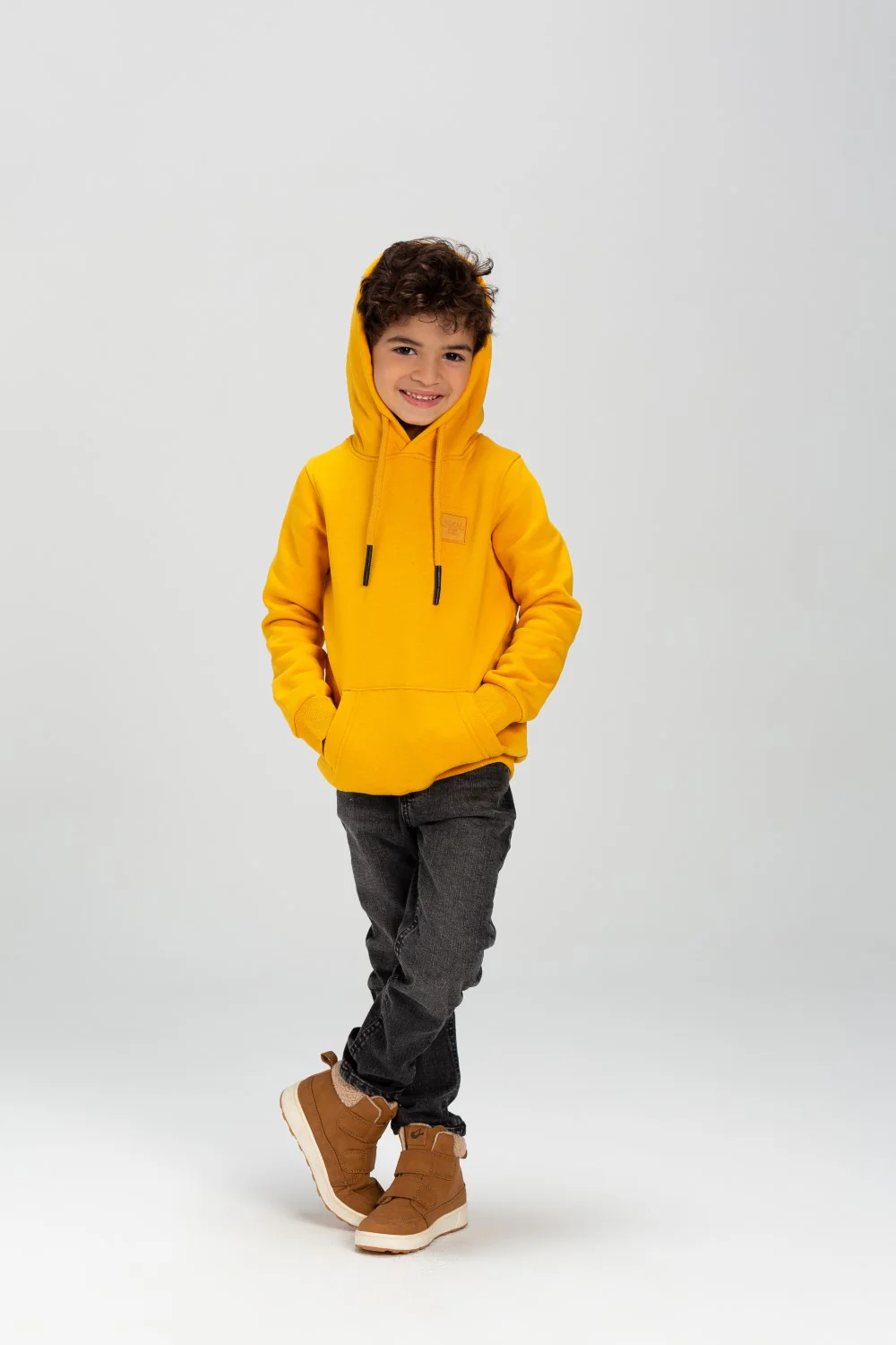 Boy's Slim Fit Hoodie Made Of Comfort Melton Padded Basic Sweatshirt - Image 19