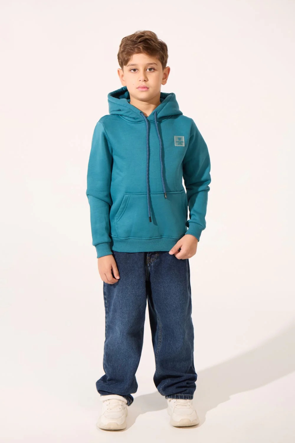Boy's Slim Fit Long Sleeved Melton Hoodie Sweatshirt - Image 4