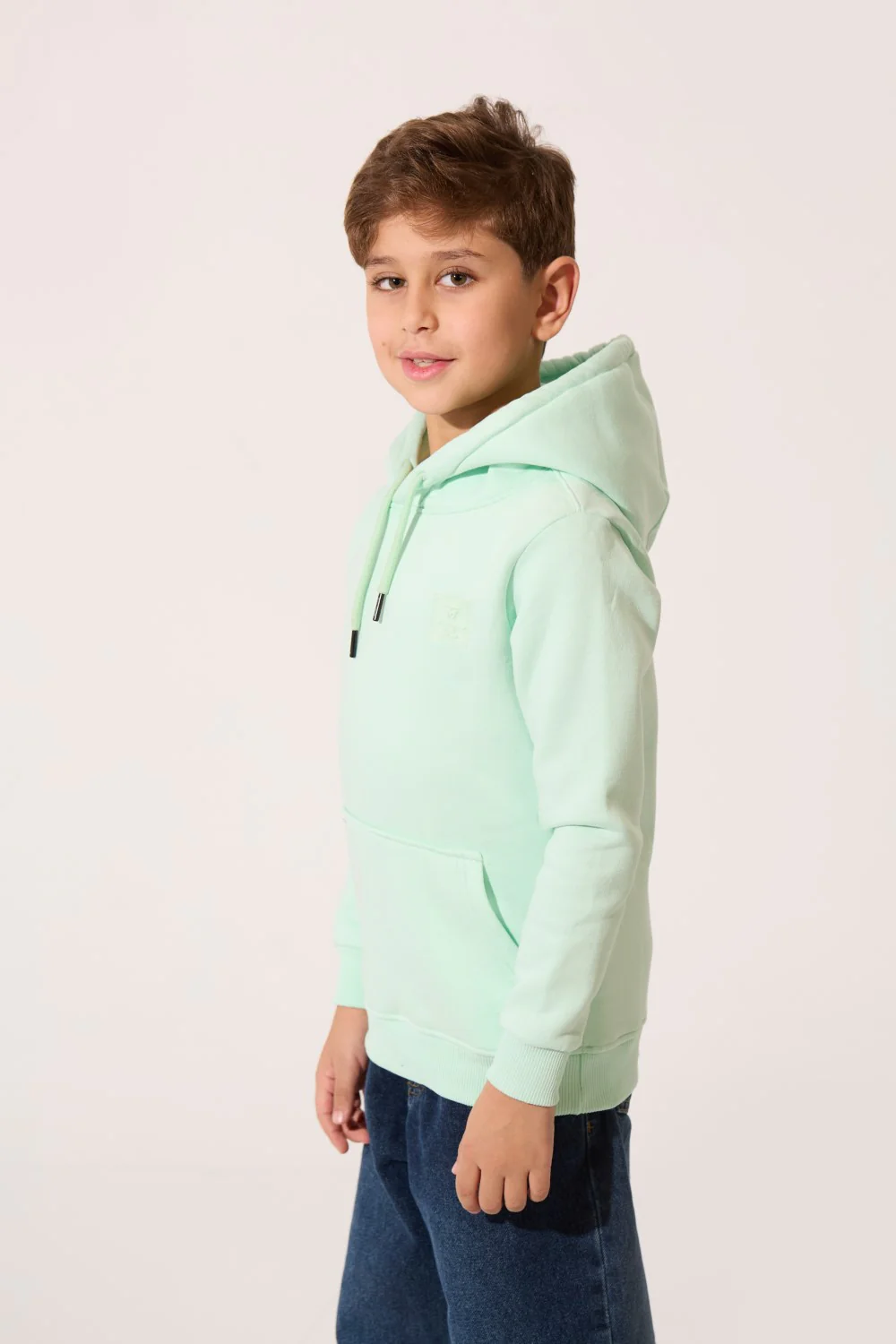 Boy's Slim Fit Long Sleeved Melton Hoodie Sweatshirt - Image 7