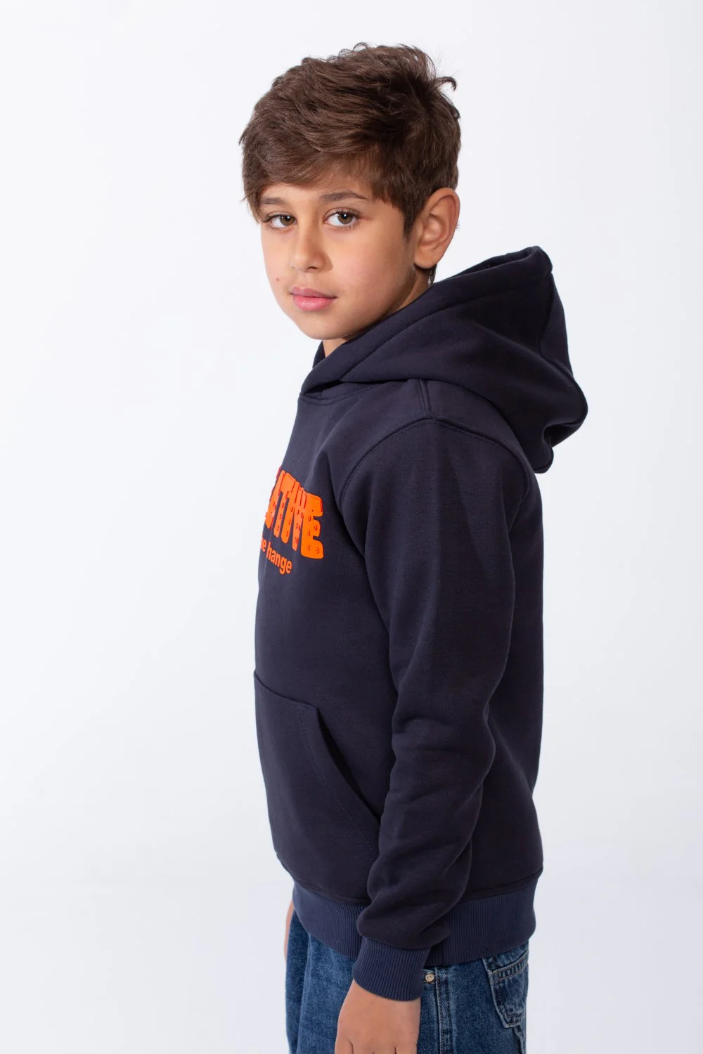 Boy's Slim Fit Melton Creative Print Hooded Sweatshirt - Image 12