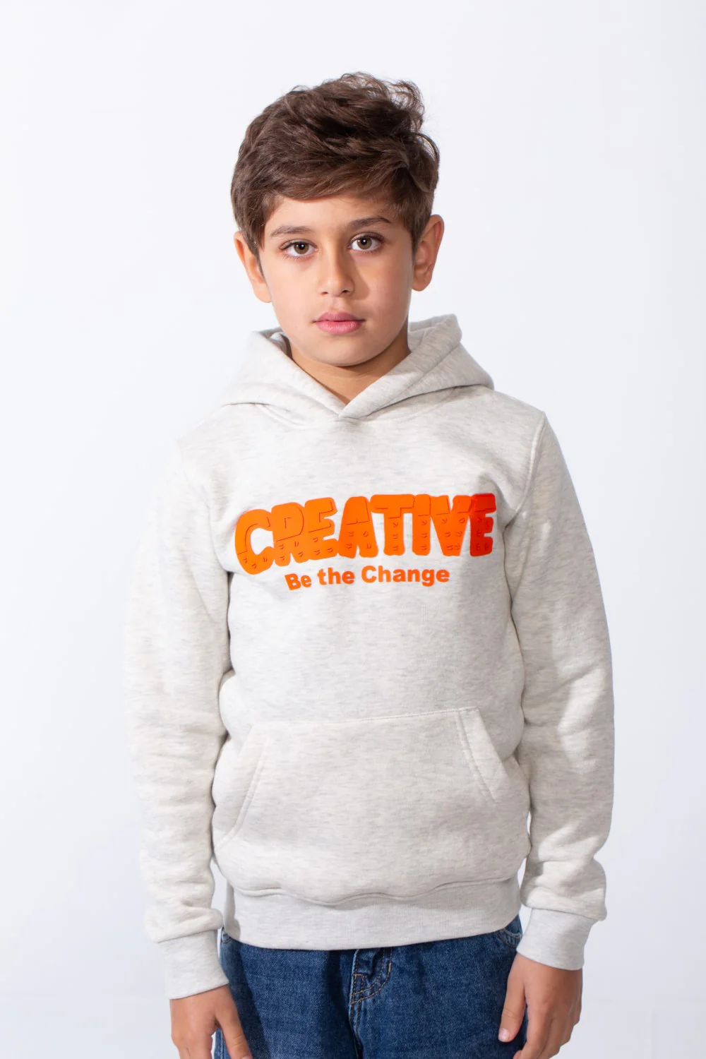 Boy's Slim Fit Melton Creative Print Hooded Sweatshirt - Image 13
