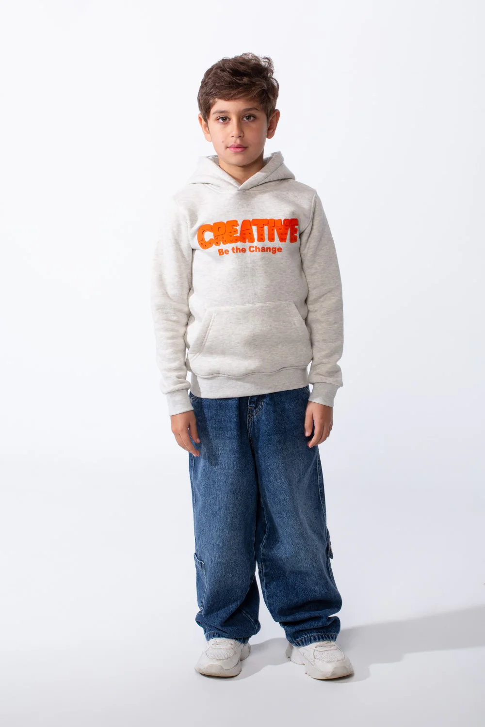 Boy's Slim Fit Melton Creative Print Hooded Sweatshirt - Image 15