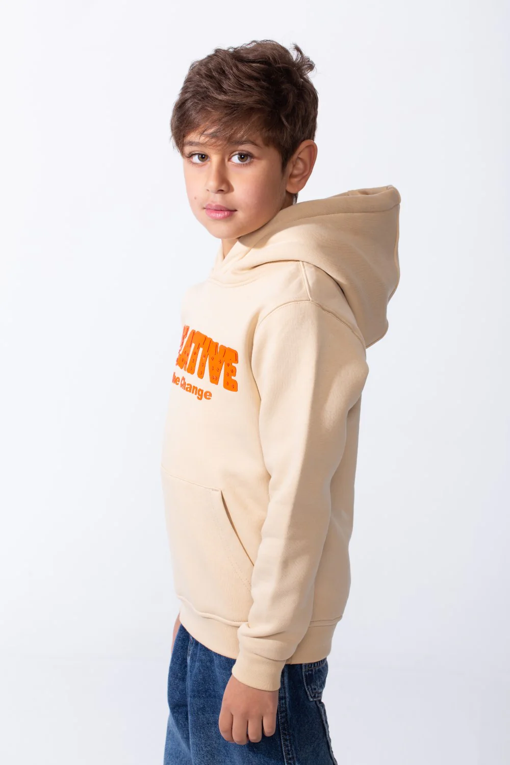 Boy's Slim Fit Melton Creative Print Hooded Sweatshirt - Image 4
