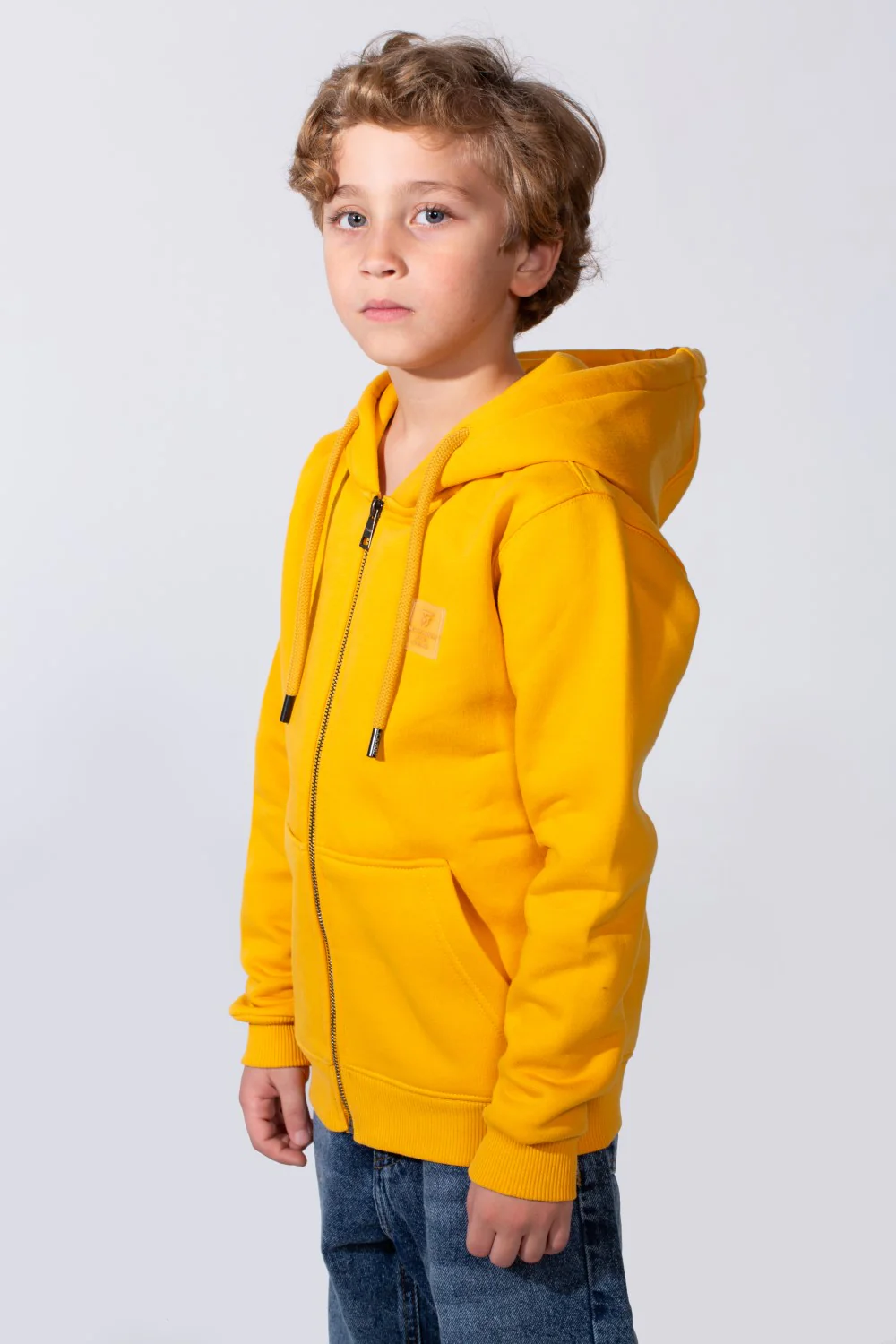 Boy's Slim Fit Melton Hood Sweatshirt With Full Front Zipper - Image 10