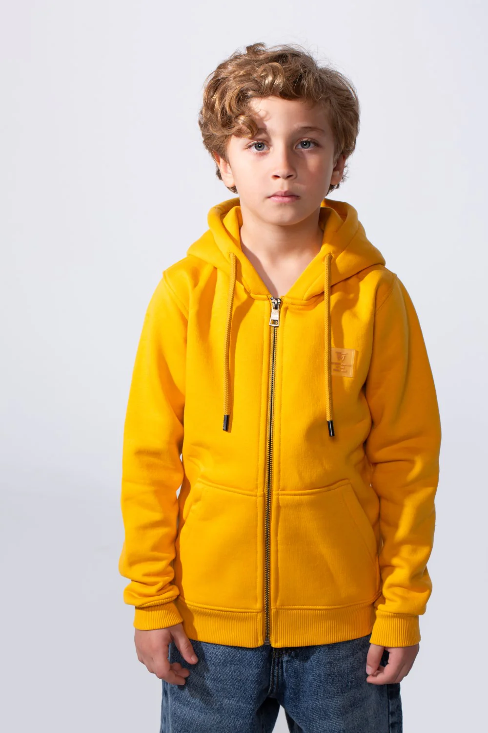 Boy's Slim Fit Melton Hood Sweatshirt With Full Front Zipper - Image 12