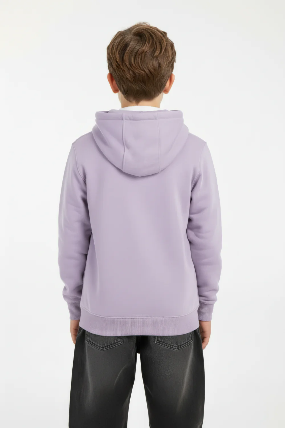Boy's Slim Fit Melton Hood Sweatshirt With Full Front Zipper - Image 6