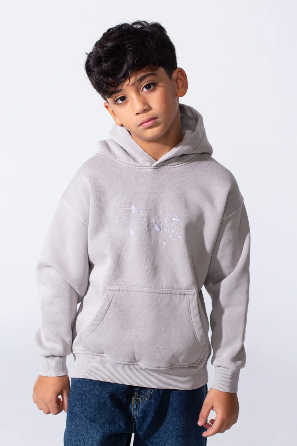 Boy's Slim Fit Washed Hoodie Sweatshirt With Front Pocket - Image 12