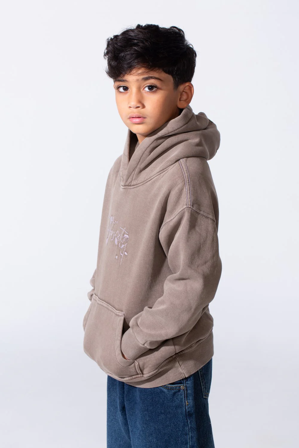 Boy's Slim Fit Washed Hoodie Sweatshirt With Front Pocket - Image 7