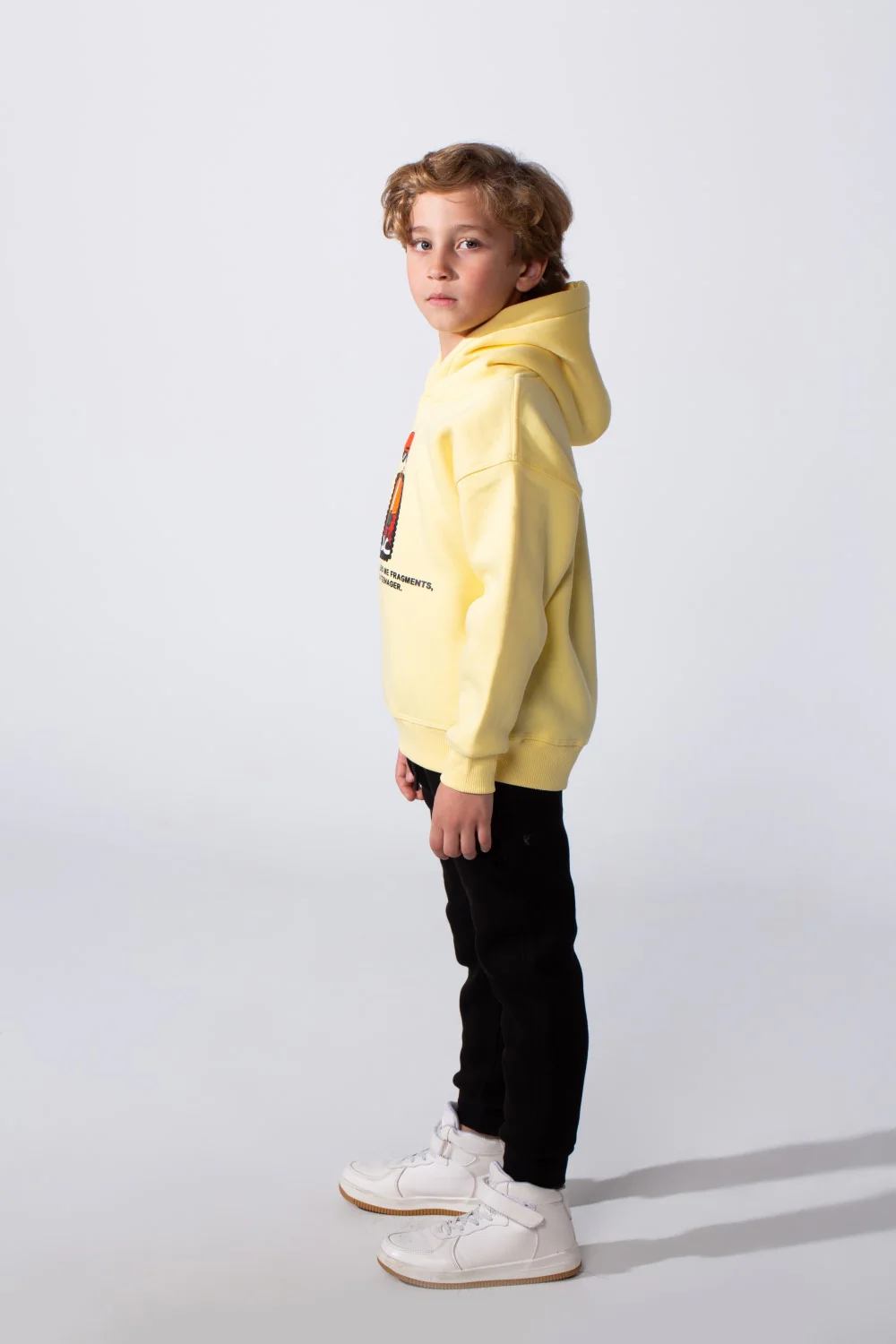 Boy's Slim Fit With Artistic Print On Chest Long Sleeve Comfort Melton Trendy Casual Style Hood Sweatshirt - Image 4