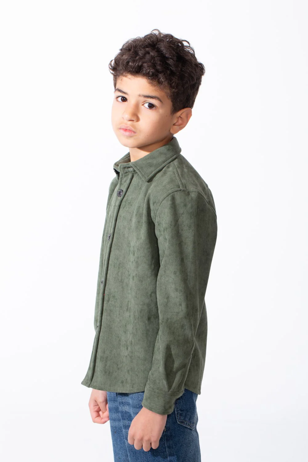 Boy's Striking All Over Jakar Wash Print Tailored Sleeves Detailed Buttoned Cuffs Velvet Slim Fit Shirt - Image 12