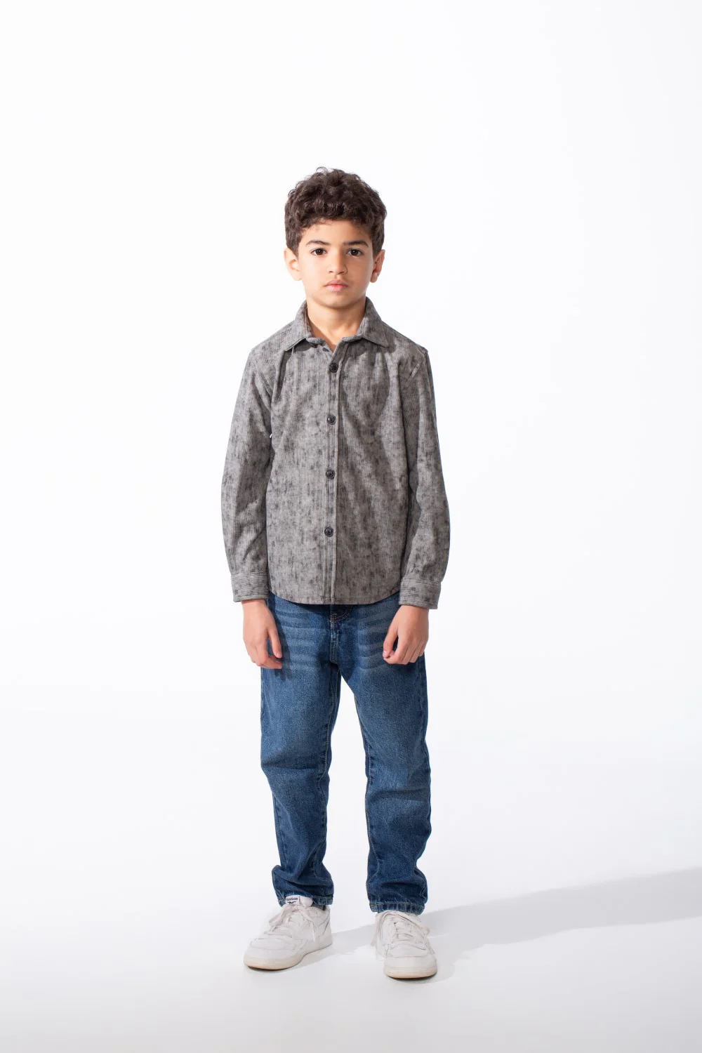 Boy's Striking All Over Jakar Wash Print Tailored Sleeves Detailed Buttoned Cuffs Velvet Slim Fit Shirt - Image 7