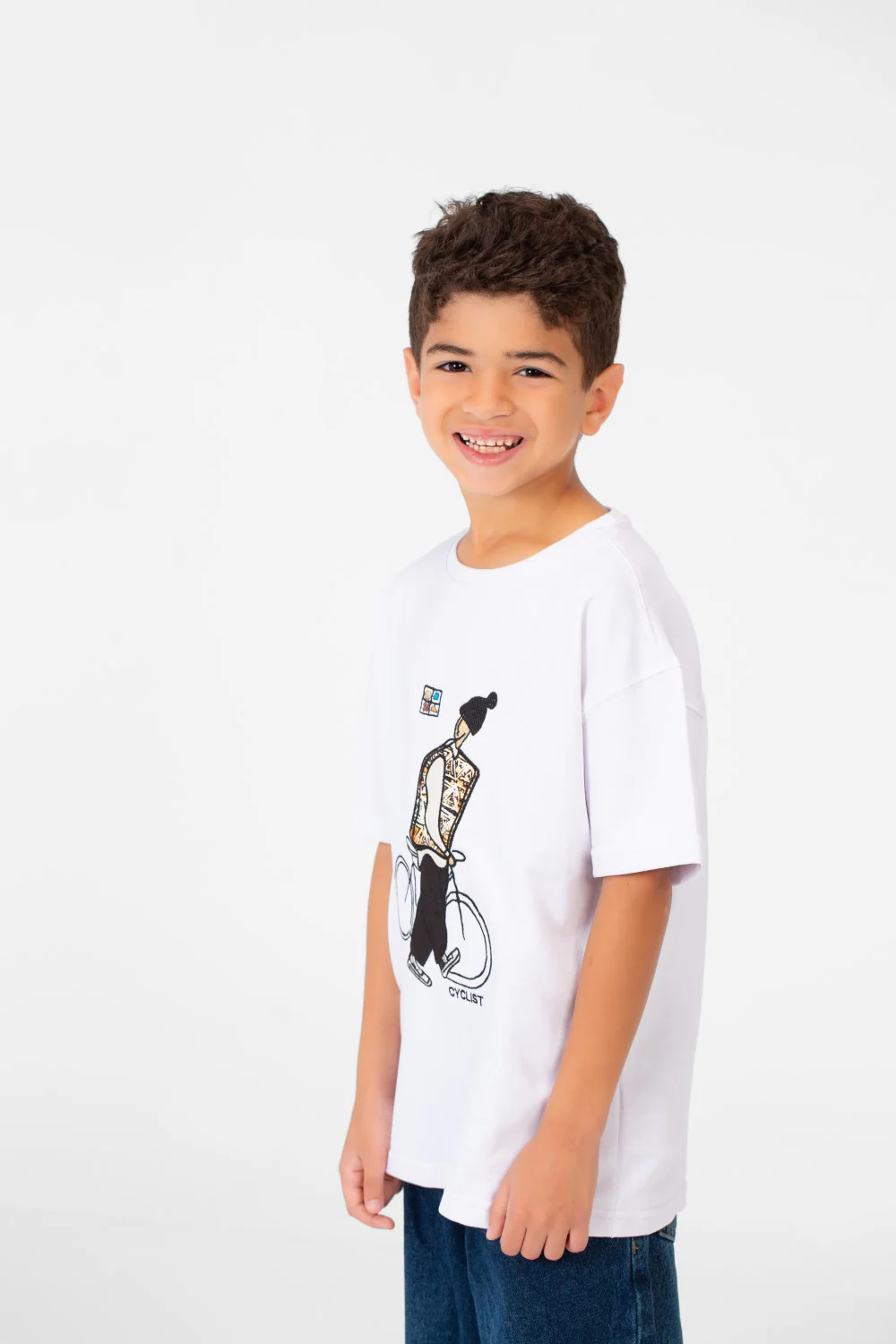 Boy's Summer Melton Oversized Half Sleeve Front Print T-Shirt - Image 11