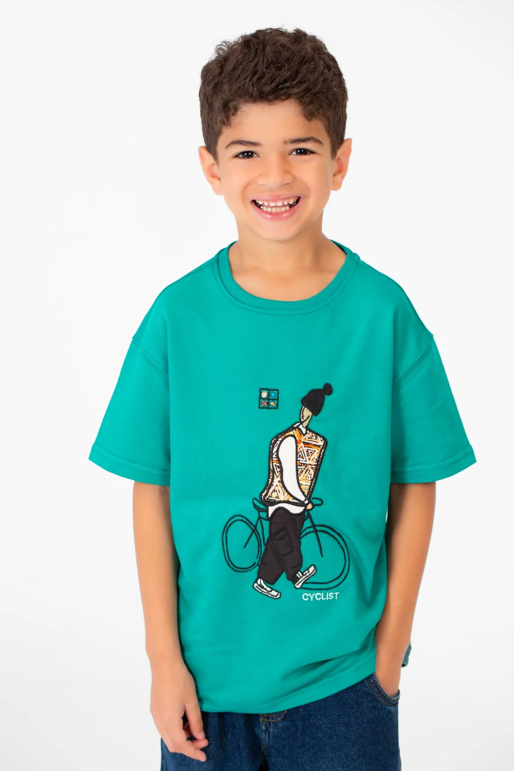 Boy's Summer Melton Oversized Half Sleeve Front Print T-Shirt - Image 5