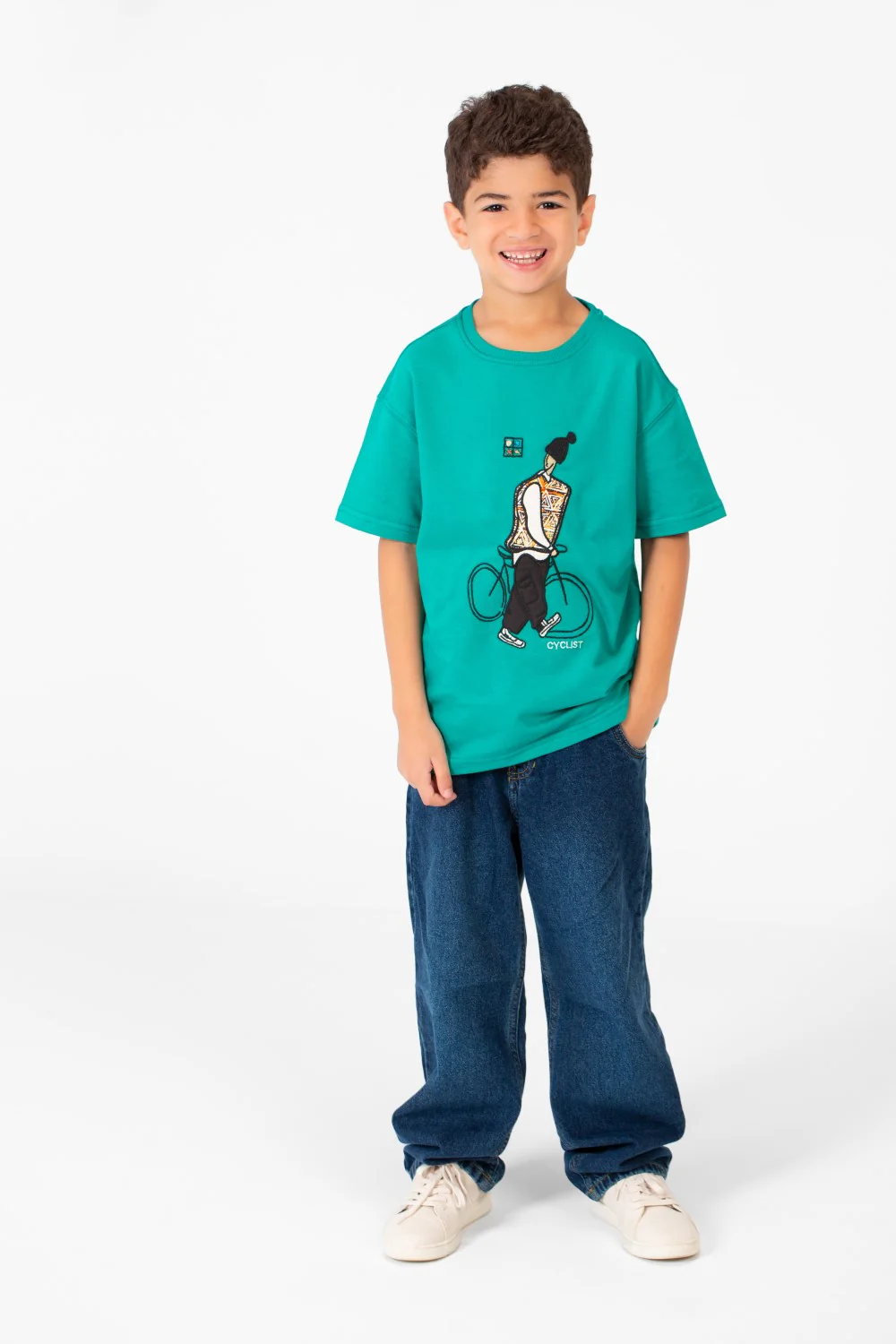 Boy's Summer Melton Oversized Half Sleeve Front Print T-Shirt - Image 8