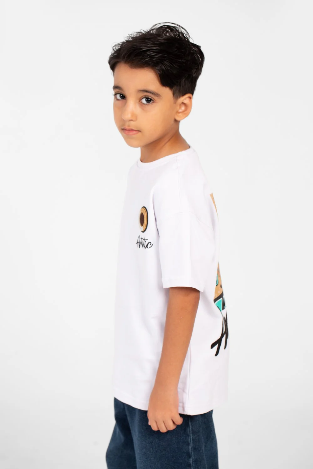Boy's Summer Melton Short Sleeves T-shirt With Front And Back Print - Image 11