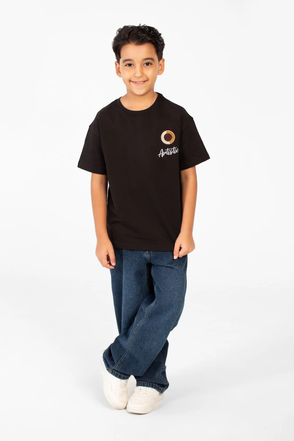 Boy's Summer Melton Short Sleeves T-shirt With Front And Back Print - Image 4
