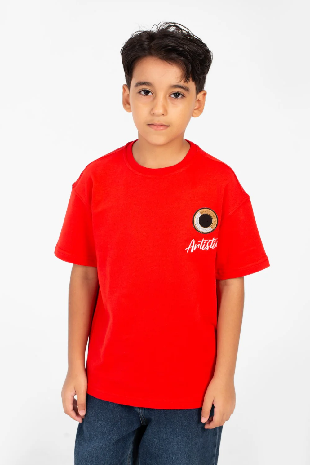 Boy's Summer Melton Short Sleeves T-shirt With Front And Back Print - Image 5