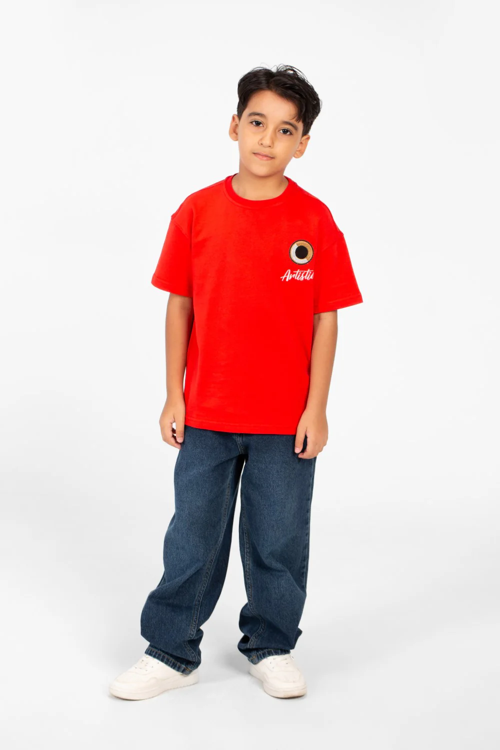 Boy's Summer Melton Short Sleeves T-shirt With Front And Back Print - Image 8