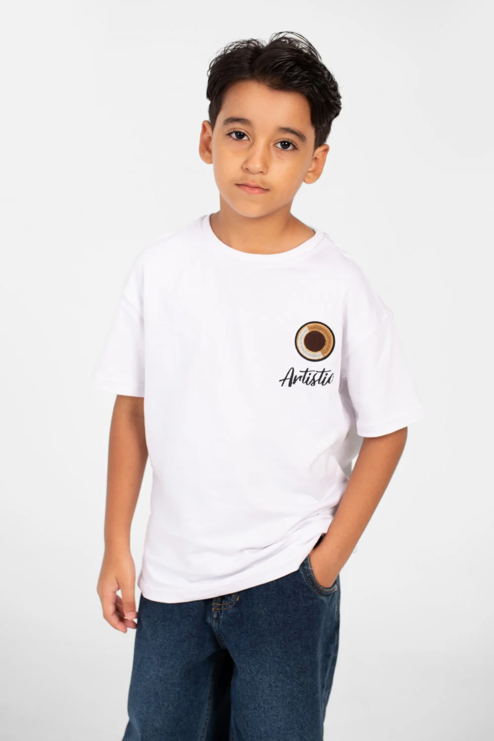 Boy's Summer Melton Short Sleeves T-shirt With Front And Back Print - Image 9