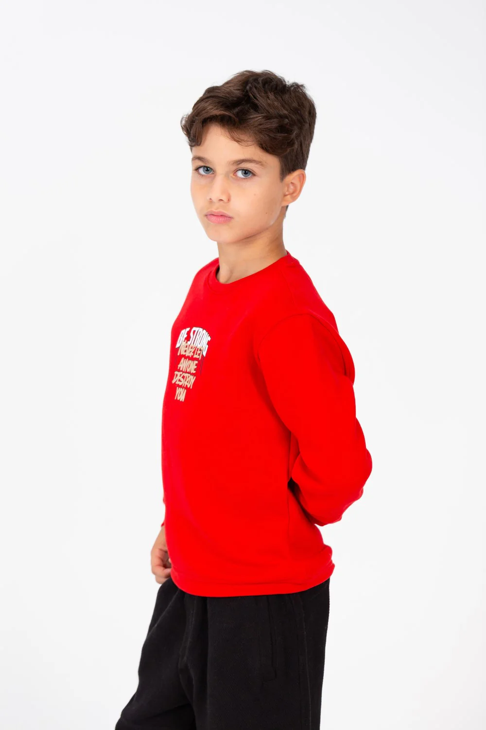Boy's Sweatshirt With A Round Neck And Front Print - Image 3