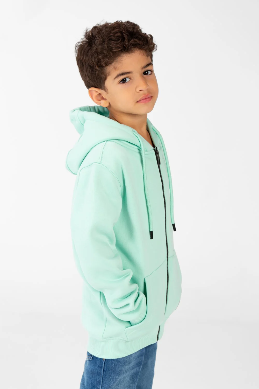 Boy's Sweatshirt With Full Zip And Front Pockets - Image 7
