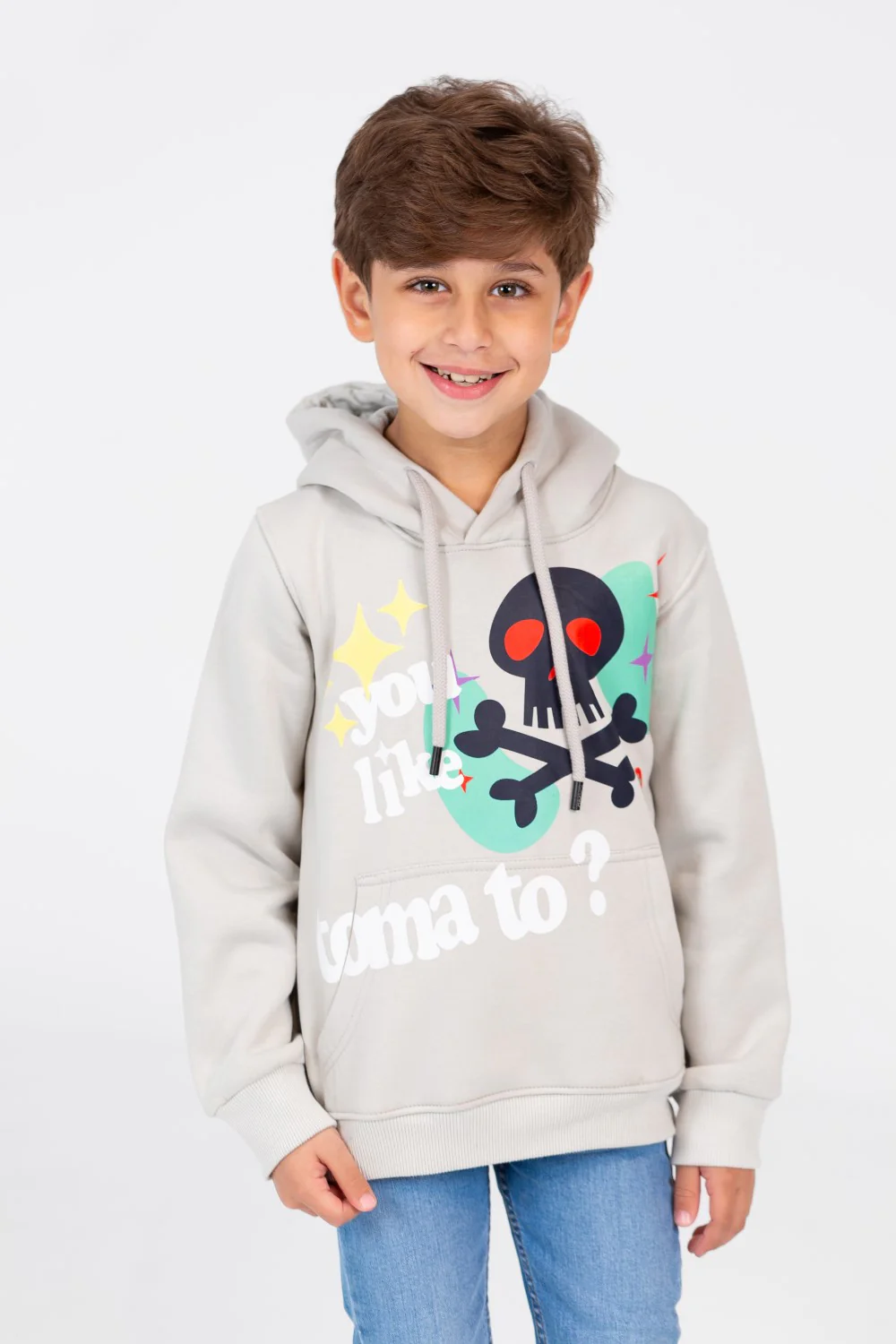 Boy's Sweatshirt With Kangaroo Pocket And Full Front Print - Image 5