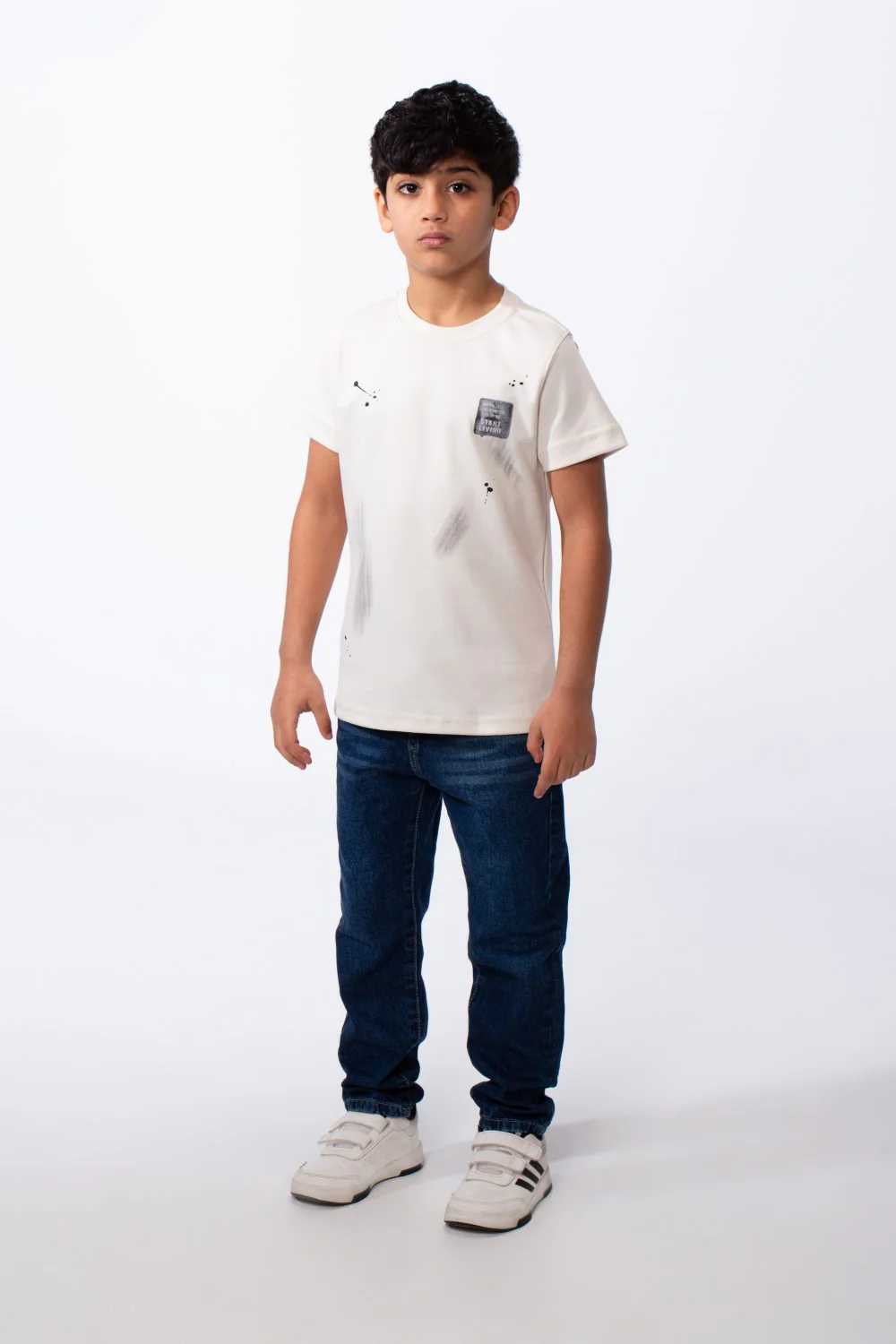 Boy's T-Shirt Ribbed Crew Neck Paint-Splatter Graphics Breathable Comfort Fabric Tomato Store - Image 3