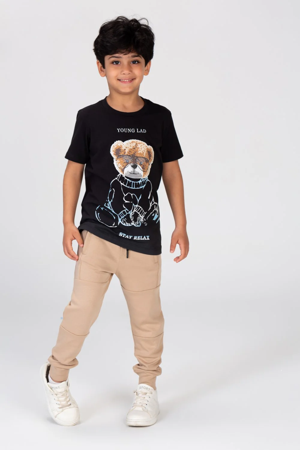 Boys T-shirt With A Bear Print On The Front Made Of Comfortable Cotton Material - Image 4