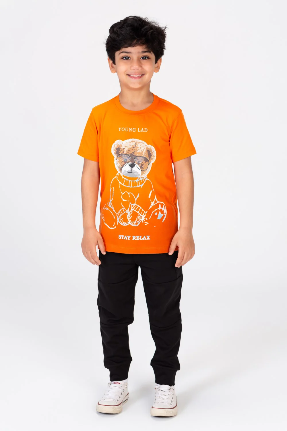 Boys T-shirt With A Bear Print On The Front Made Of Comfortable Cotton Material - Image 7