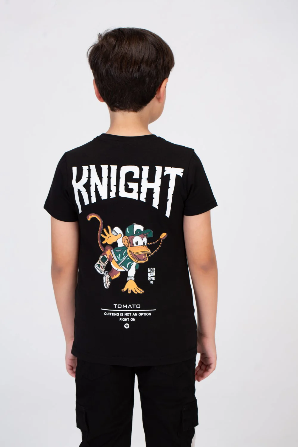 Boys T-shirt With A Round Neck And Tomato Pprint On The Front And Back - Image 2