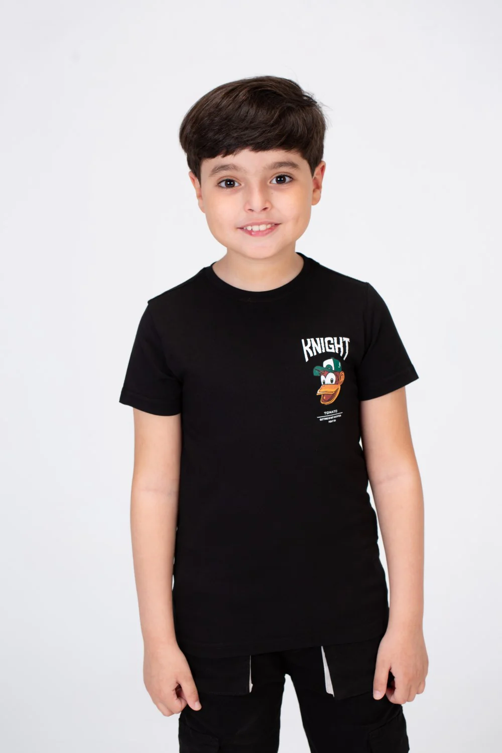 Boys T-shirt With A Round Neck And Tomato Pprint On The Front And Back - Image 3