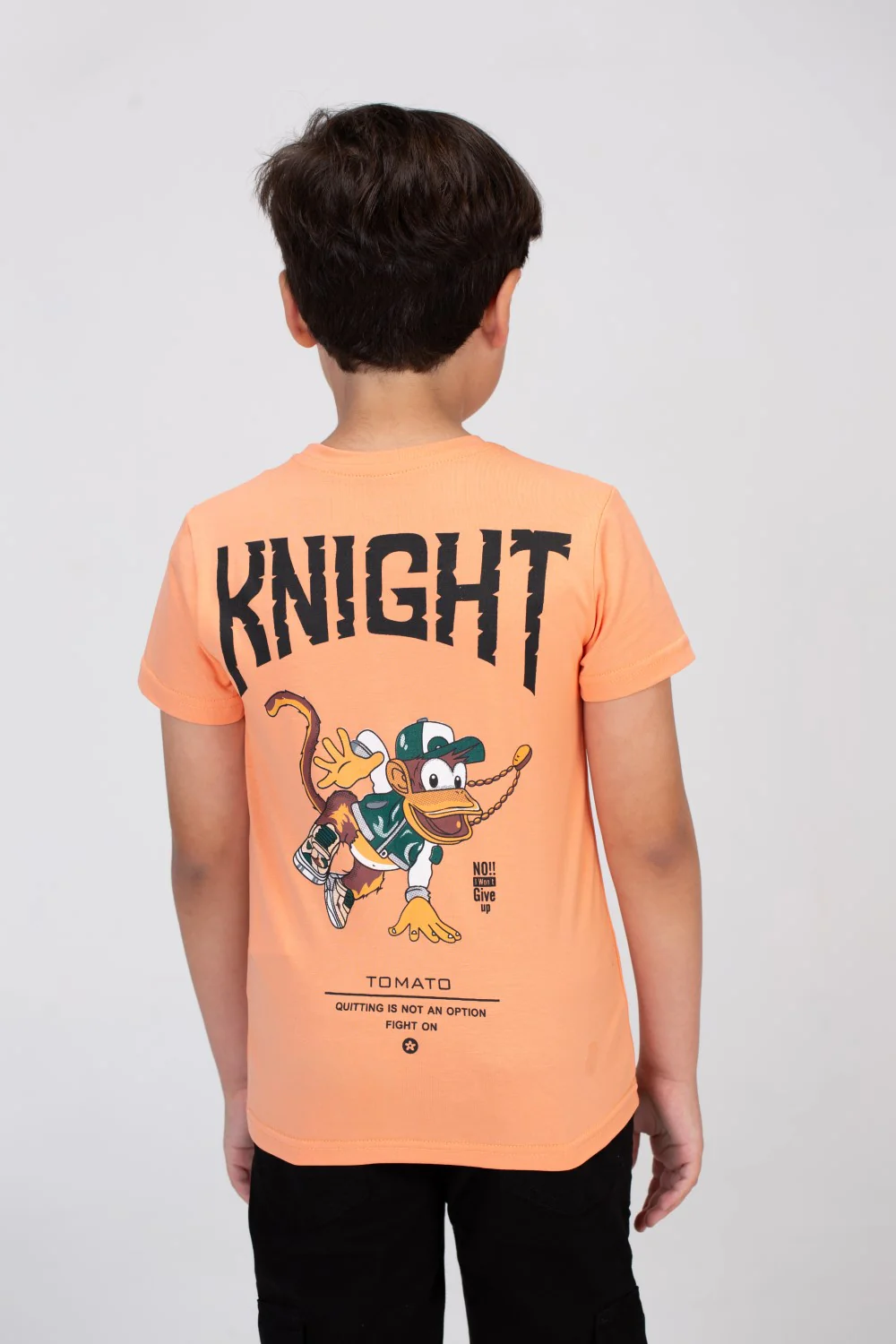 Boys T-shirt With A Round Neck And Tomato Pprint On The Front And Back - Image 5