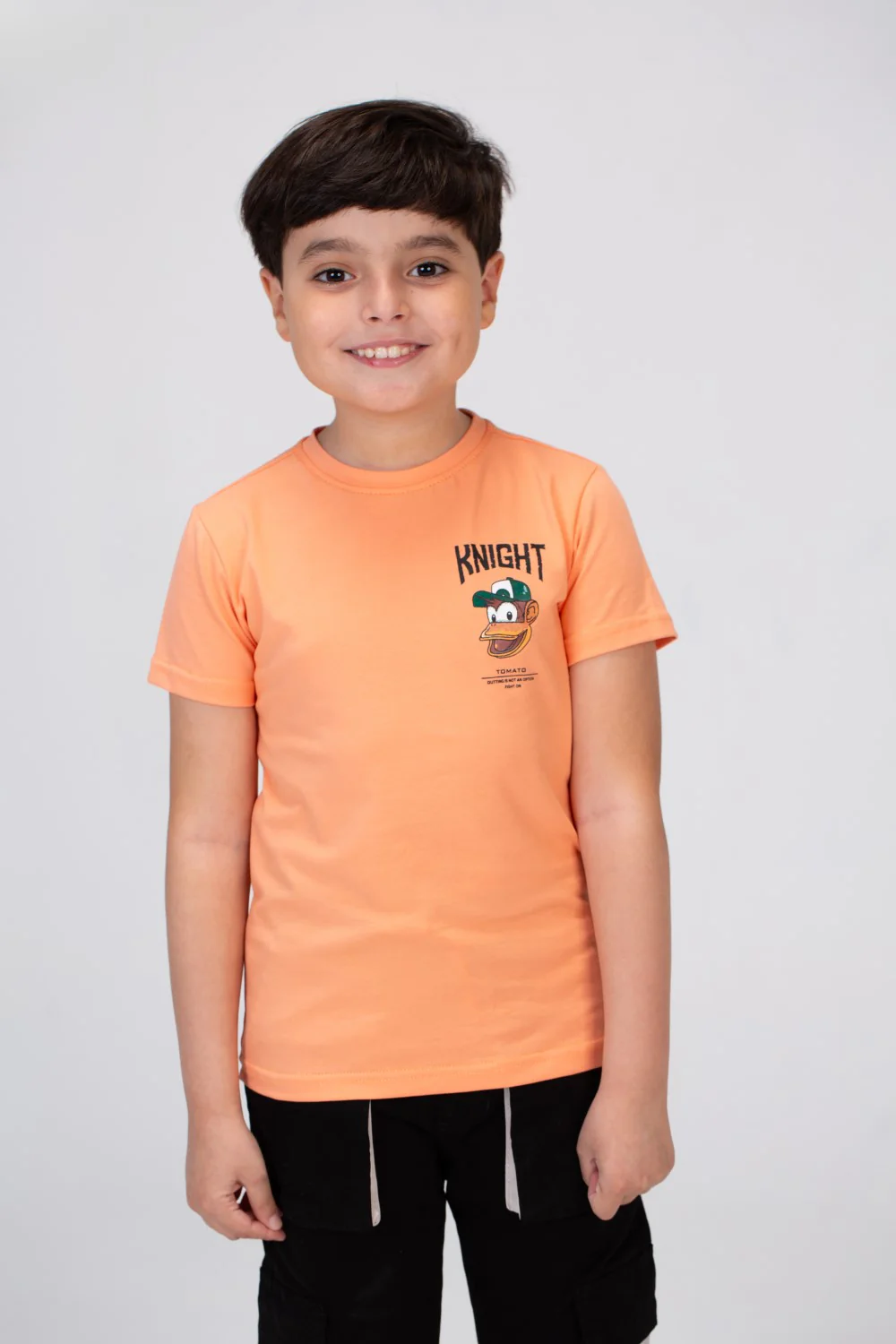 Boys T-shirt With A Round Neck And Tomato Pprint On The Front And Back - Image 6