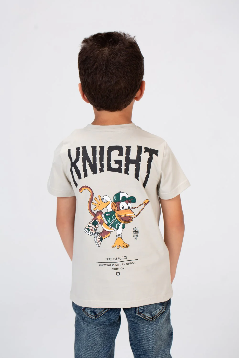 Boys T-shirt With A Round Neck And Tomato Pprint On The Front And Back - Image 8