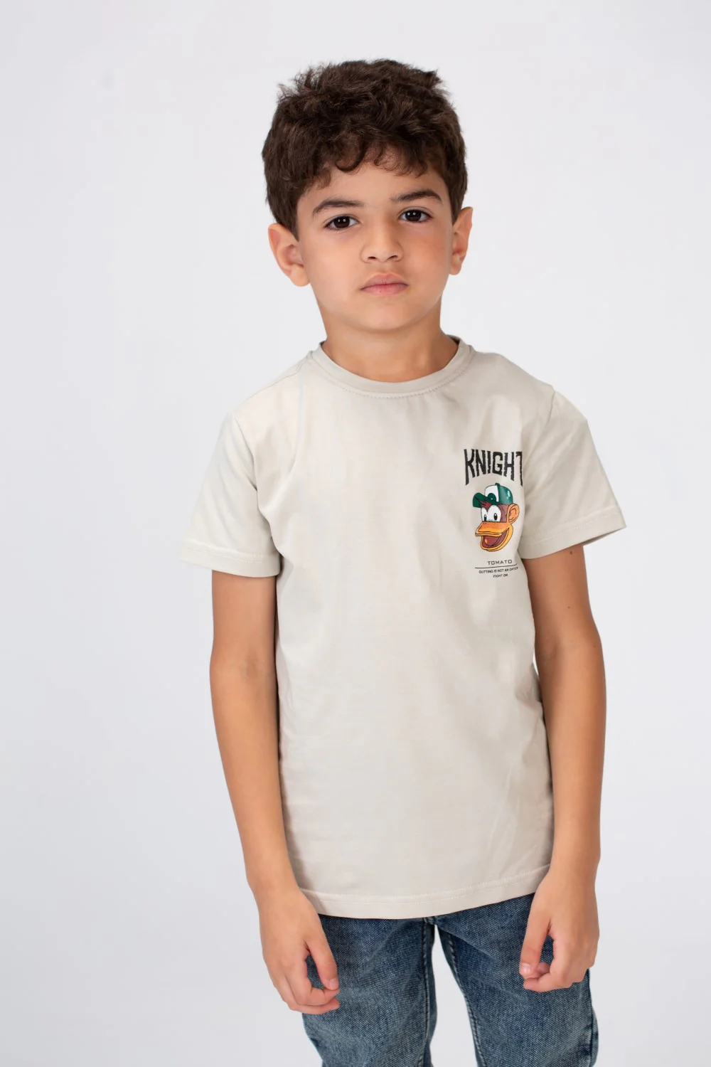 Boys T-shirt With A Round Neck And Tomato Pprint On The Front And Back - Image 9