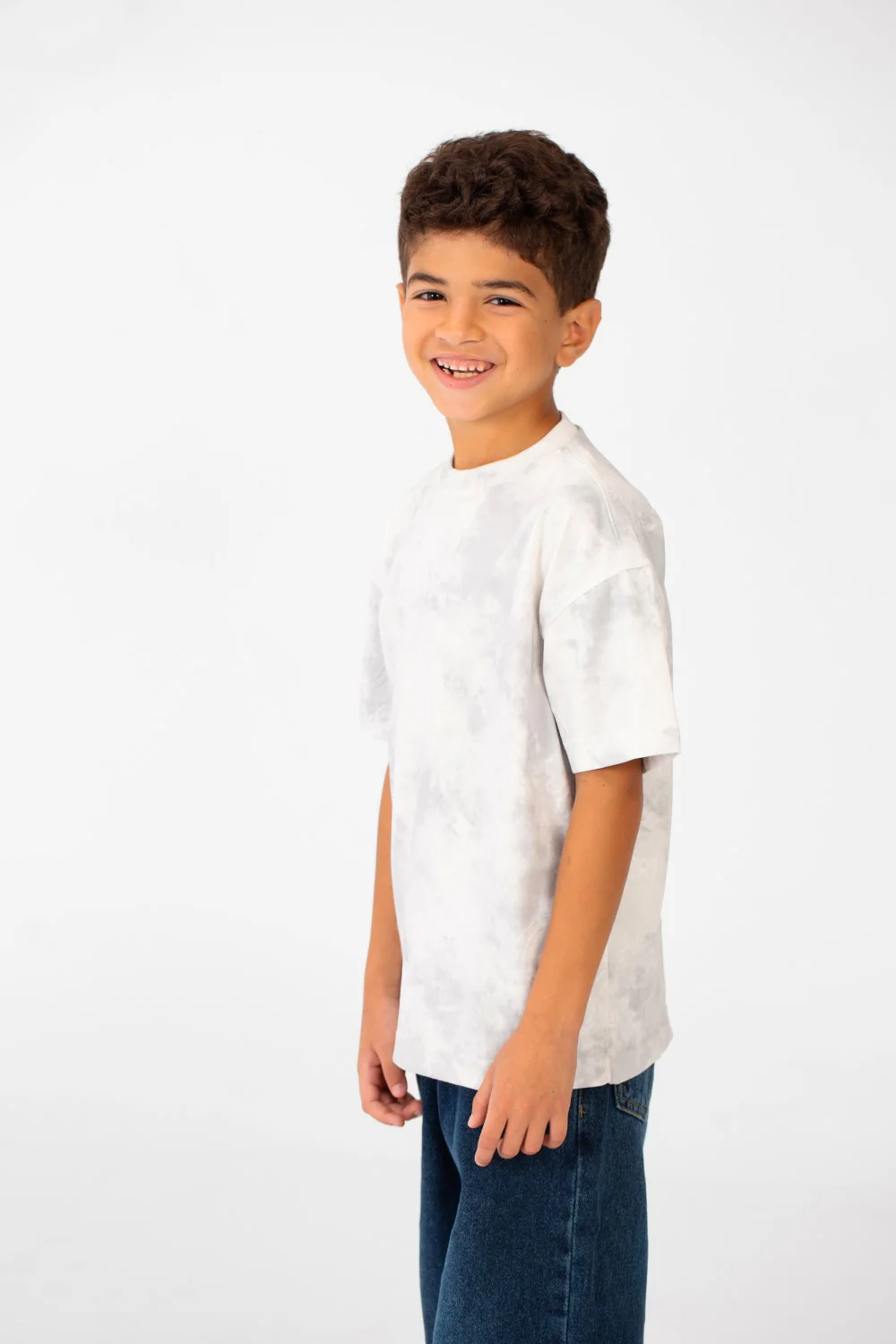 Boy's Tie Dye Short Sleeve Oversized T-Shirt with Hugger Print - Image 11