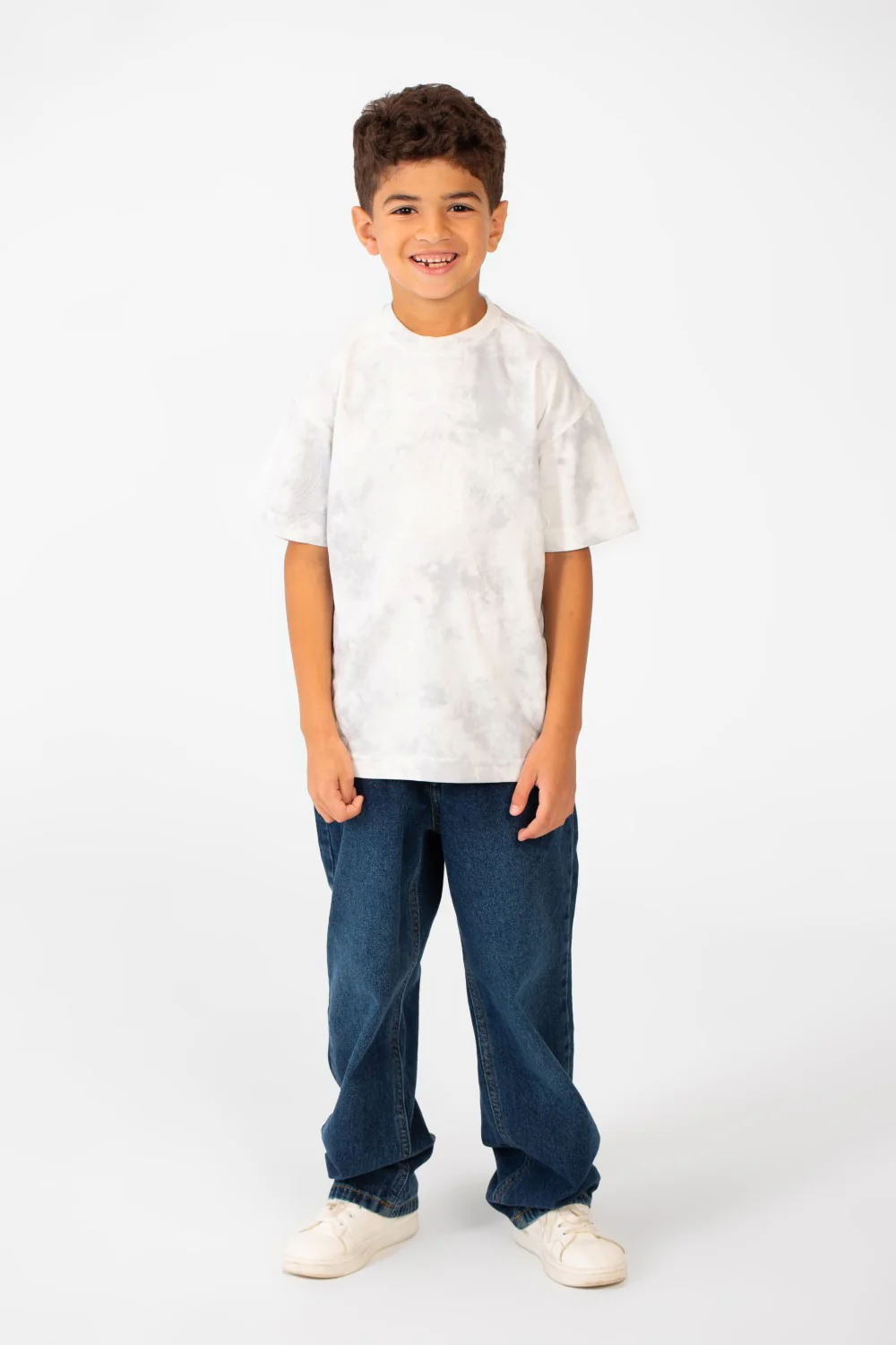 Boy's Tie Dye Short Sleeve Oversized T-Shirt with Hugger Print - Image 12