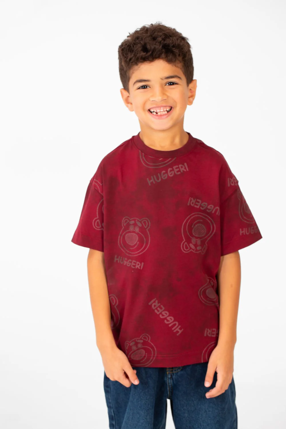Boy's Tie Dye Short Sleeve Oversized T-Shirt with Hugger Print - Image 13
